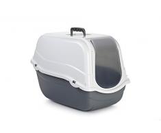 Beeztees Romeo Bac à Litière pour Chat Gris/Blanc 54 x 33 x 42 cm