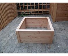 Bac Potager carré H.45cm en Bois 100x100cm– Nouvelle Gamme, Montage par vis