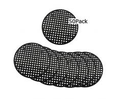 GreeStore 50 pcs Pot de fleurs en maille filet pour Pad, jardin de drainage en maille trou écrans respirant Joint détanchéité Pot de bonsaï inférieur Grille Noir mat, 4.5 cm
