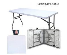 soges Tables de jardin Table de Camping Pliante Tables de pique-nique Table de Jardin Pliante en Aluminium sans Montage et Facile à Transporter,150 * 70CM