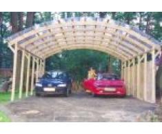 Carport Valenciennes Double en bois pour deux voitures