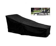Housse Bain de Soleil Chaise Longue Jardin Terrasse, Couverture Protection Bâche Bain de Soleil Chaise Longue, Anti-UV Dust-proof Jardin Transat, Extérieure Imperméable, 208cm x 79cm x 76cm, Noir