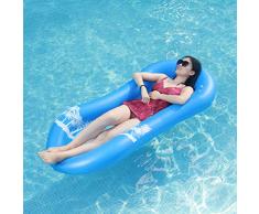 Myir Aqua Lounge avec Tête à Flotteur, Semi-immergé Recliner Lounge Filet Matelas Gonflable Jouets de Piscine pour Adultes Enfants Plage Extérieur Lounger (Aqua Lounge Bleu)