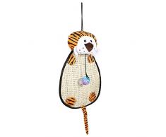 Tapis griffoir en Forme de lanimal de griffer Suspendus Tapis de Jeu de Jeu Relaxant avec Ball Jouet pour Chat Chaton(Tigre)
