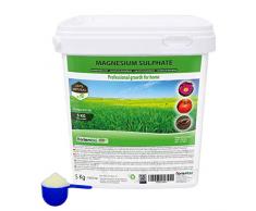 Nortembio Agro Sulfate de Magnésium Naturel 5 Kg. Engrais dUtilisation Universelle. Améliore la Croissance des Cultures, des Jardins, des Plantes d’Intérieur et d’Extérieur. Développé en France.