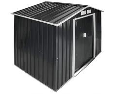 TecTake Abri de Jardin en Métal, avec Fondation, env. 214 x 130 x 185 cm