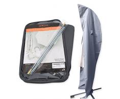 Dryzem Housse haute qualité imperméable pour parasol déporté 600 deniers en tissu Oxford avec protection UV et fermeture éclair