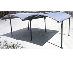 Habrita Bâche pour Double carport Aluminium Toit Demi-Rond