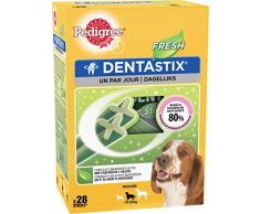 Pedigree Dentastix Fresh - Friandises pour moyen chien - 28 sticks hygiène bucco-dentaire - Pack de 4