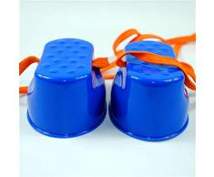 Rouku Drôle en Plastique Enfants Enfants en Plein Air Fun Marche Échasses Sauter Sourire Visage Motif Sports Balance Formation Jouet Cadeau