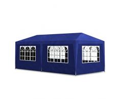 vidaXL Tente de Réception Bleu Tonnelle Pavillon Chapiteau de Jardin Patio