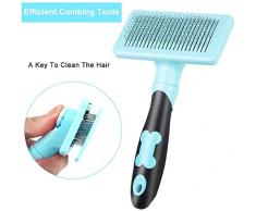 Makerfire Brosse pour Chien Chat Brosse de toilettage pour Poils pour Chiens et Chats de Petite, Moyenne et Grande Taille, Cheveux Longs et Courts-Bleu