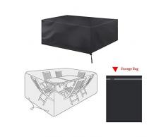 Alomejor Nappe Couvertures de Meubles de Jardin Couverture Imperméable de Meubles dextérieur pour Les Chaises de Table en Rotin Rectangulaire((180 * 120 * 74))