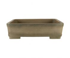 Pot à bonsaï 40x31x11.5cm antique gris rectangulaire en grès