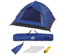 Lumaland Tente Outdoor de Camping Dôme Pop-up légère 3 Personnes Camping 210x110cm Jaune