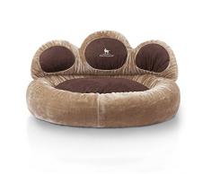 Knuffelwuff panier chien - lit pour chien - coussin - corbeille pour chien Luena - forme de patte - marron S-M 80cm
