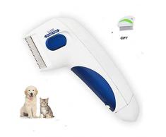 YOHAPPY Peigne électrique Anti-puces pour Chien, Brosse électrique pour éliminer Les poux et Les tiques