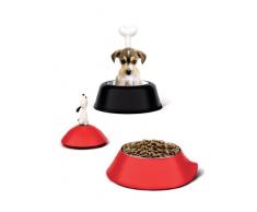 Alessi | Lupita AMMI02 B - Gamelle Design pour Chien en Résine Thermoplastique et Acier Inoxydable 18/10, Noir