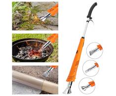 NASUM Brûleur de Mauvaise Herbe Électrique, Désherbant Thermique 60/650℃ 2000W avec Cordon 2 M, Fonction Thermoplastique/Allumer Charbon, avec 3 Buses pour Jardin/Barbecue/Bricolage, Orange