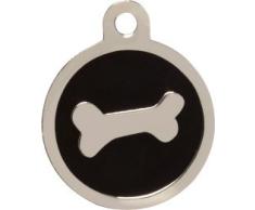 Personnalisé Médaille pour Animal domestique en forme dOs Noir (Grand) | SERVICE DE GRAVURE | Médaille pour Chien et Chat Personnalisée avec Design Coloré