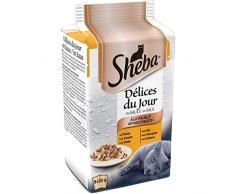 Sheba Délices du Jour – Nourriture humide pour chat adulte - sélection à la volaille en sauce – Sachets fraîcheur 72 x 50g