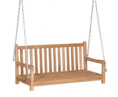 vidaXL Bois de Teck Massif Balançoire Marron Jardin Terrasse Patio Balancelle