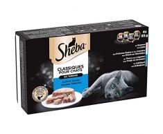 Sheba Terrines Classiques pour chat adulte – Nourriture humide pour chats - coffret océan avec 4 variétés aux poissons en barquette – 24 x 85g