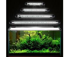 DOCEAN Lampe submersible pour aquarium, 9 LED 5050SMD, 18 cm, éclairage pour aquarium, prise européenne, lumière blanche, étanche, 2 W, 12 V