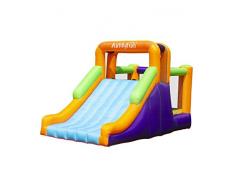 Château Gonflable - Aire de Jeux pour Enfant avec Toboggan XXL, Aire de rebonds et Mur descalade - Glad Toboggy - Surface 435x200x220 cm - souffleur et Sac de Rangement Inclus