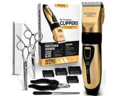 Tondeuse pour Chien Professionnelle Tondeuse Chien Poil Long Epais Electrique Sans Fil Kit Toilettage Chien Rasoir pour Chiens Chat Animaux de Compagnie Dog Clippers Trimmer Pet Grooming Kit