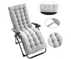 Coussin transat Jardin,Coussin Bain de Soleil Pliable Anti-dérapant, Coussin Chaise Longue Bain de Soleil Transat Epais Confort, Decoration pour Extérieur et Intérieur,Jardin,Terrasse (Gris)