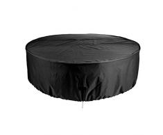 Funihut Housse De Protection Table Ronde, Housse De Meuble De Jardin Etanche Protection Anti-UV Antipoussiere Bâche Couverture Jardin pour Meubles De Jardin Table De Patio