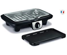 Tefal YY3818FB Barbecue Électrique Multifonction de Table Easy Grill 2 en 1 Cuisson BBQ Gril et Plancha Utilisation Intérieur Extérieur 2100W