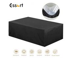 Housses de Meubles 315x160x74cm, ESSORT Housse Salon de Jardin Imperméable, Housse de Protection Meubles Couverture de Jardin pour Table, Canapé, Inclinable, Chaises, Noir