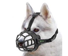 ILEPARK Muselière Panier pour Chiens, Prévient Laboiement, Mâche, Réglable pour Petits, Moyens Et Grands Chiens. (Taille 5,Noir)