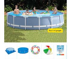 Phil Beauty Cadeau Piscine Tubulaire Ronde Enfants Adultes6503l Matériau PVC Résistant Aux Déchirures De Qualité Alimentaire Importé Convient pour 1-10 Personnes,305x76cm
