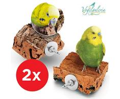 2 perchoir perroquet de liège naturel pour grignoter | jouet interactif pour des oiseaux en bonne santé