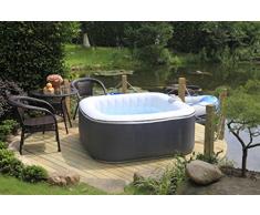 O’SPAZIA – SPA GONFLABLE CARRE– 4 PERSONNES – FACILE D’UTILISATION – GONFLAGE EN 5 MINUTES – JUSQUA 40 DEGRES - 130 MICRO JETS – MOTEUR GARANTI 2 ANS