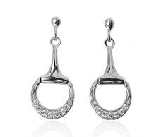 Boucles d’Oreilles Mors de Cheval en Argent, Bijou Équestre