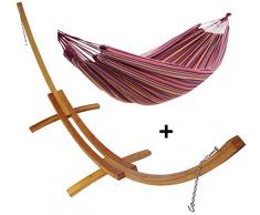 hamac détente Support Demi Lune Plus hamac Double Violet Bois mélèze
