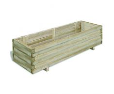 vidaXL Bois Jardinière Rectangulaire Jardin Terrasse Balcon Patio Bac à Fleurs