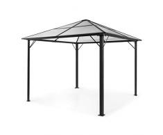 blumfeldt Pantheon Solid Sky Pavillon - Gazébo, Pergola, Tube Aluminium, Surface Couverte : 3x3 m, 7,6x7,6 cm, Poteau dangle avec 1,2 mm dépaisseur, INOX, sans paroi latérale, Noir
