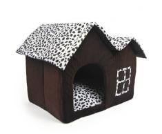 Pet Supplies Niche double haut de gamme pour chien Marron 55 x 40 x 42 cm