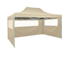 Festnight Tonnelle de Jardin | Tente de réception Pliable Professionnelle 3x4 m Acier Crème