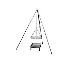 Huber Grillgeräte Barbecue suspendu sur trépied avec grille 45 cm et foyer