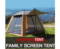Sanmubo Extérieur Tente Camping Gaze Net Écran De Soleil Respirant Porte À Quatre Côtés Respirant Respirant Anti-Moustiques 3 à 4 Personnes Tente De Pêche