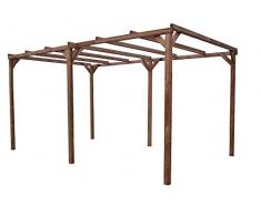 Habrita Pergola THONON en Bois Thermo chauffé sans Couverture 14,80 m²