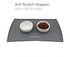 Tapis de gamelle pour chat et chien - En silicone de qualité supérieure - Bord haut de gamme - Imperméable et antidérapant