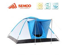 SEMOO Tente de Camping Igloo 3 Personnes, Protection des Rayons UV, Idéal pour Familles, Couleur Argente