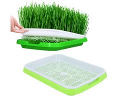Plateau de germination Lot de 2 Germoir à Graines, Serre semis Durable kit de Germination avec plaque de plantation, plaque contenant de leau, papier en germination
